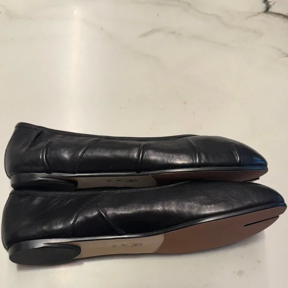 WoodchuckSato Black Leather Split-Toe Tabi Fold Ballerina Ballet Flats - Picture 5 of 12